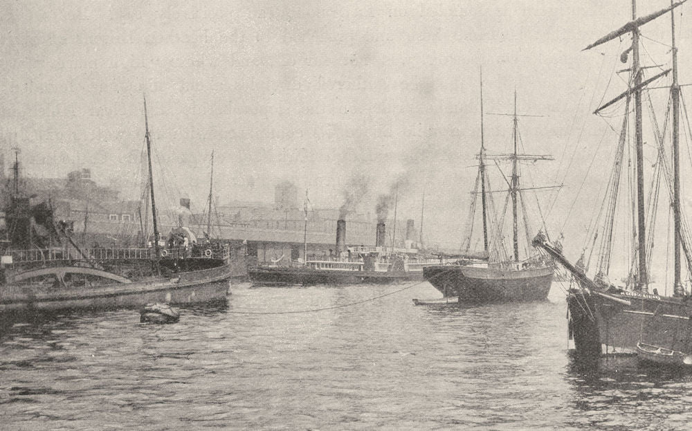 SCOTLAND. The Clyde at Glasgow (1)  1901 old antique vintage print picture